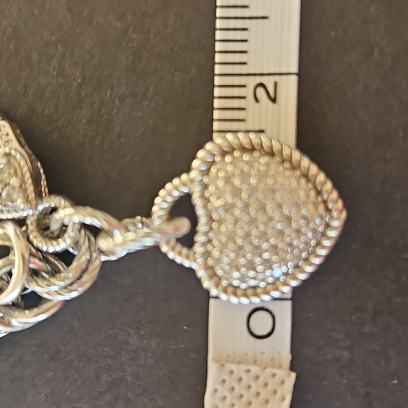 Vintage Judith Ripka Heart Charm Bracelet – COVE Judith Ripka Sterling Silver Byzantine Bracelet With Heart Charm
